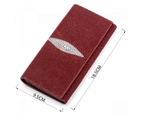 Купить Кошелек женский STINGRAY LEATHER 18097 из натуральной кожи морского ската Бордовый, фото , изображение 3, характеристики, отзывы