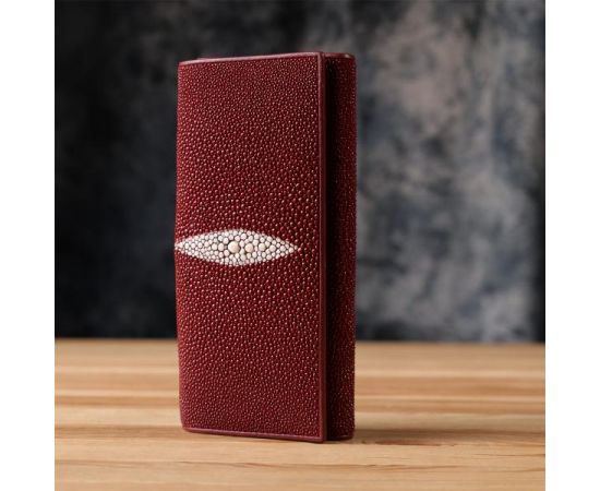 Купить Кошелек женский STINGRAY LEATHER 18097 из натуральной кожи морского ската Бордовый, фото , изображение 8, характеристики, отзывы