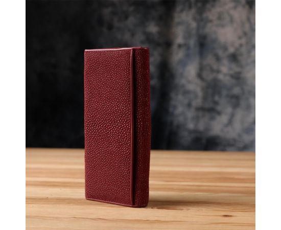 Купить Кошелек женский STINGRAY LEATHER 18097 из натуральной кожи морского ската Бордовый, фото , изображение 9, характеристики, отзывы