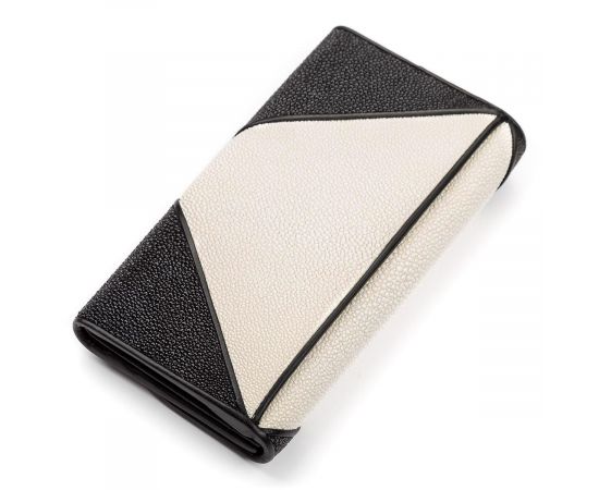 Купить Кошелек женский STINGRAY LEATHER 18103 из натуральной кожи морского ската Черный, фото , изображение 2, характеристики, отзывы
