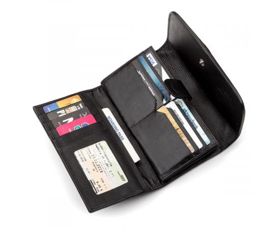 Купить Кошелек женский STINGRAY LEATHER 18103 из натуральной кожи морского ската Черный, фото , изображение 6, характеристики, отзывы