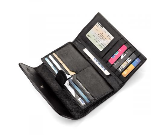 Купить Кошелек женский STINGRAY LEATHER 18103 из натуральной кожи морского ската Черный, фото , изображение 7, характеристики, отзывы