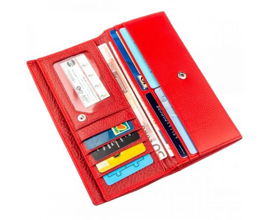 Купить Яркий женский кошелек на кнопке ST Leather 18954 Красный, фото , изображение 4, характеристики, отзывы