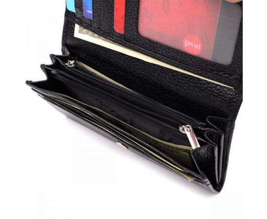 Купить Классический женский кошелек из натуральной кожи CANPELLINI 20872_1 Черный, фото , изображение 8, характеристики, отзывы