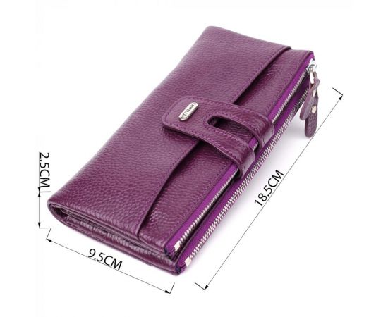 Купить Яркий женский кошелек из натуральной кожи CANPELLINI 20873_1 Фиолетовый, фото , изображение 3, характеристики, отзывы