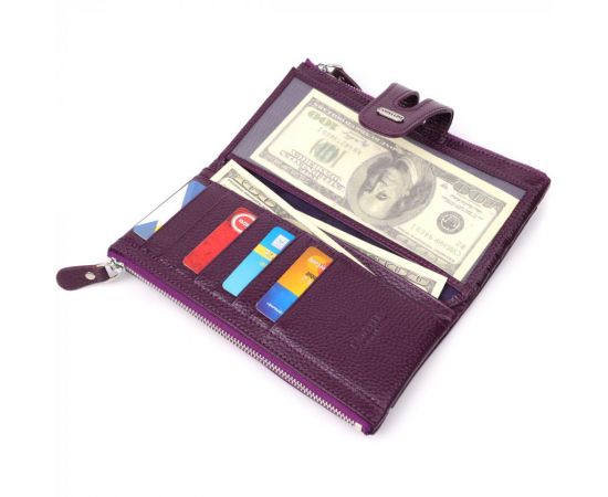 Купить Яркий женский кошелек из натуральной кожи CANPELLINI 20873_1 Фиолетовый, фото , изображение 10, характеристики, отзывы