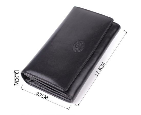 Придбати Стильный женский горизонтальный кошелек из глянцевой натуральной кожи Tony Perotti 20884_1 (1073 nero) Черный, image , зображення 3, характеристики, відгуки