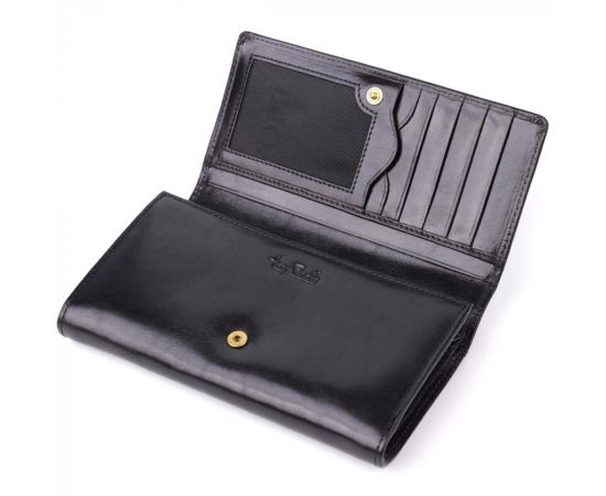 Придбати Стильный женский горизонтальный кошелек из глянцевой натуральной кожи Tony Perotti 20884_1 (1073 nero) Черный, image , зображення 6, характеристики, відгуки