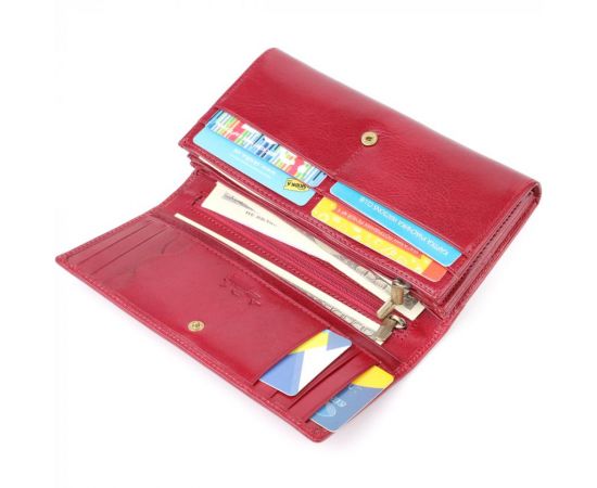 Придбати Вместительный женский кошелек из глянцевой натуральной кожи Tony Perotti 20893_1 (1911 rosso) Красный, image , зображення 7, характеристики, відгуки