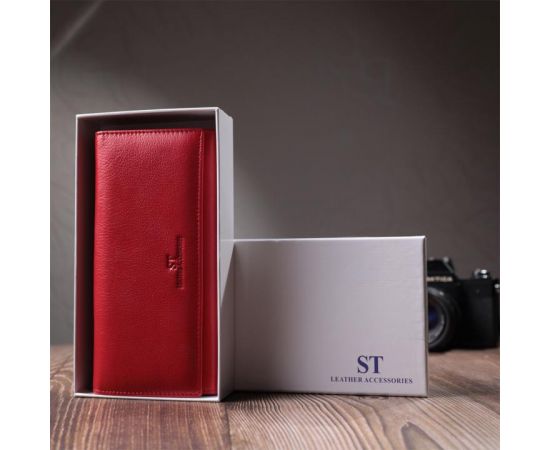 Купить Классический женский кошелек из натуральной кожи ST Leather 22675 Красный, фото , изображение 13, характеристики, отзывы