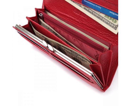 Купить Классический женский кошелек из натуральной кожи ST Leather 22675 Красный, фото , изображение 7, характеристики, отзывы