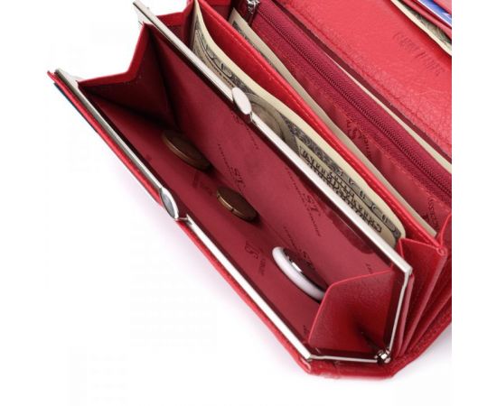 Купить Классический женский кошелек из натуральной кожи ST Leather 22675 Красный, фото , изображение 8, характеристики, отзывы