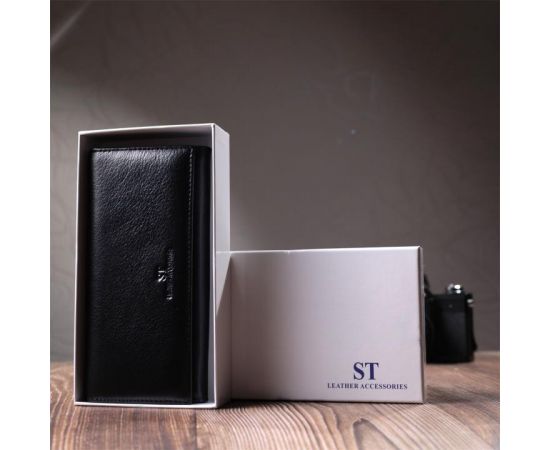 Купить Женский классический кошелек из натуральной кожи ST Leather 22676 Черный, фото , изображение 12, характеристики, отзывы