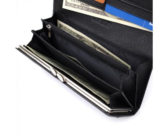 Купить Женский классический кошелек из натуральной кожи ST Leather 22676 Черный, фото , изображение 7, характеристики, отзывы