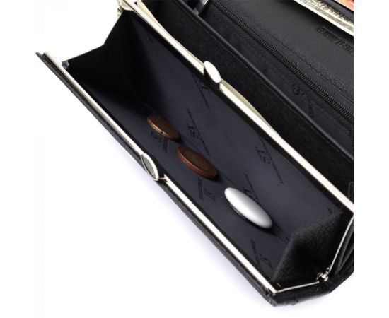 Купить Женский классический кошелек из натуральной кожи ST Leather 22676 Черный, фото , изображение 8, характеристики, отзывы