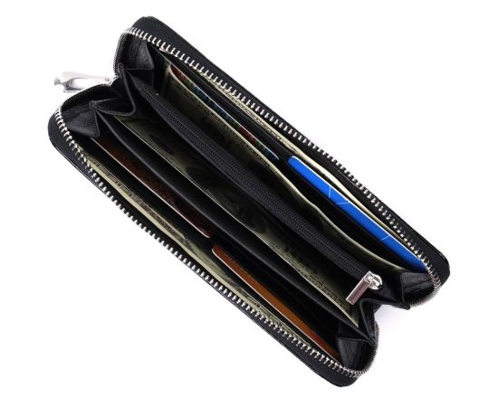 Купить Лакированный женский кошелек на молнии из натуральной кожи ST Leather 22678 Черный, фото , изображение 8, характеристики, отзывы