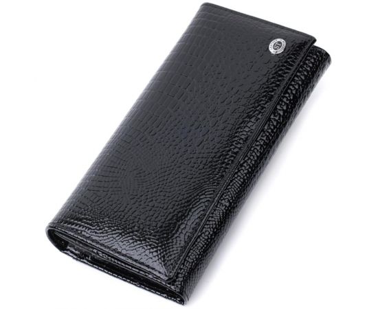 Купить Женский кошелек из натуральной лакированной кожи ST Leather 22679 Черный, фото , характеристики, отзывы
