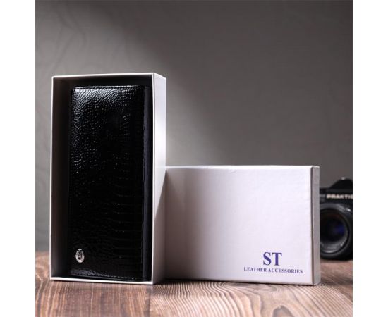 Купить Женский кошелек из натуральной лакированной кожи ST Leather 22679 Черный, фото , изображение 12, характеристики, отзывы