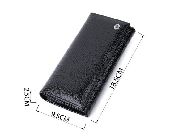 Купить Женский кошелек из натуральной лакированной кожи ST Leather 22679 Черный, фото , изображение 3, характеристики, отзывы