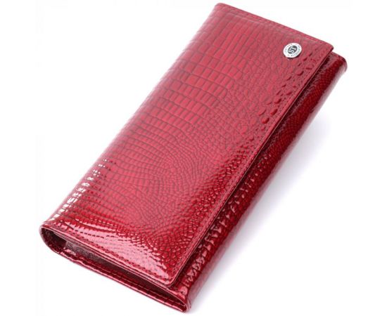Купить Кошелек для женщин из натуральной лакированной кожи ST Leather 22680 Красный, фото , характеристики, отзывы