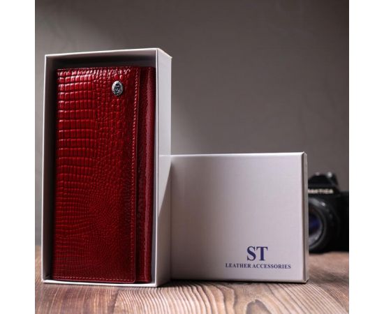 Купить Кошелек для женщин из натуральной лакированной кожи ST Leather 22680 Красный, фото , изображение 12, характеристики, отзывы