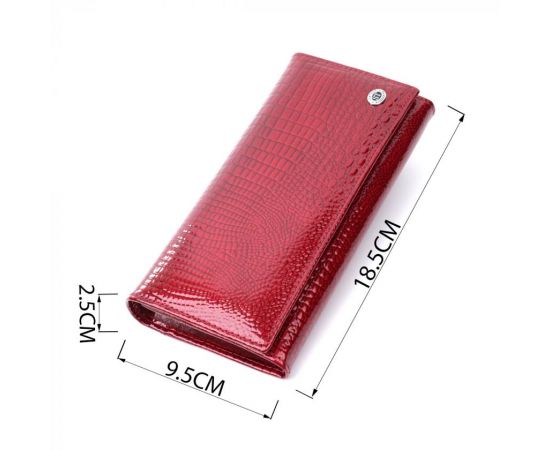 Купить Кошелек для женщин из натуральной лакированной кожи ST Leather 22680 Красный, фото , изображение 3, характеристики, отзывы