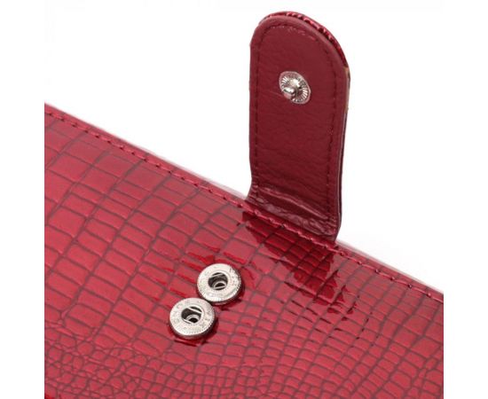 Купить Кожаный лакированный кошелек с блоком для кредитных карт ST Leather 22682 Красный, фото , изображение 7, характеристики, отзывы