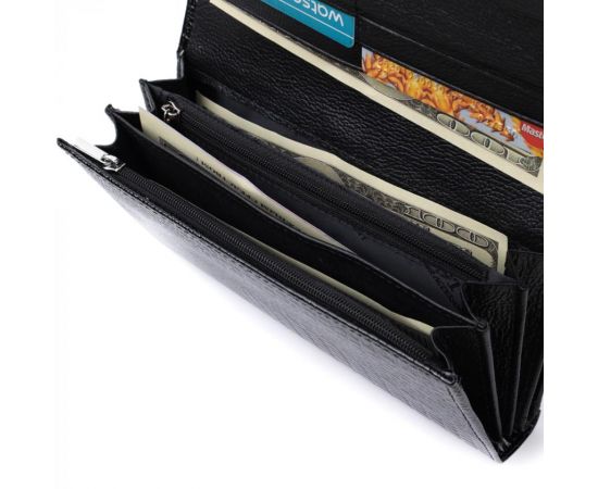 Купить Лакированный кожаный кошелек с блоком для кредитных карт ST Leather 22683 Черный, фото , изображение 8, характеристики, отзывы