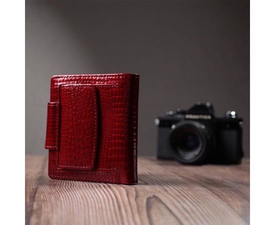 Купить Лакированный кошелек для женщин среднего размера из натуральной кожи ST Leather 22685 Красный, фото , изображение 11, характеристики, отзывы