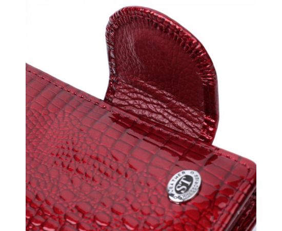 Купить Лакированный кошелек для женщин среднего размера из натуральной кожи ST Leather 22685 Красный, фото , изображение 6, характеристики, отзывы