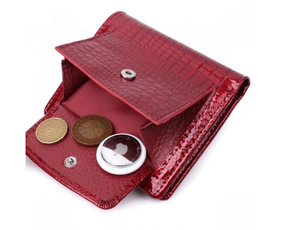 Купить Лакированный кошелек для женщин среднего размера из натуральной кожи ST Leather 22685 Красный, фото , изображение 7, характеристики, отзывы