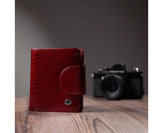 Купить Лакированный кошелек для женщин среднего размера из натуральной кожи ST Leather 22685 Красный, фото , изображение 10, характеристики, отзывы