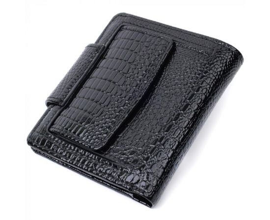 Купить Кошелек для женщин среднего размера из натуральной лакированной кожи ST Leather 22686 Черный, фото , изображение 2, характеристики, отзывы