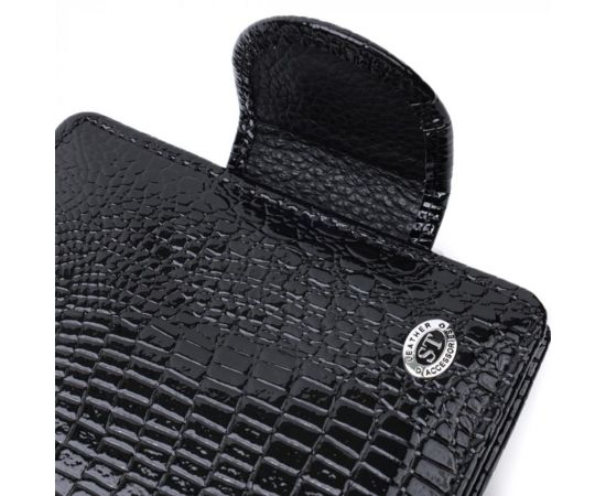 Купить Кошелек для женщин среднего размера из натуральной лакированной кожи ST Leather 22686 Черный, фото , изображение 5, характеристики, отзывы