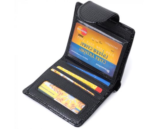 Купить Кошелек для женщин среднего размера из натуральной лакированной кожи ST Leather 22686 Черный, фото , изображение 6, характеристики, отзывы