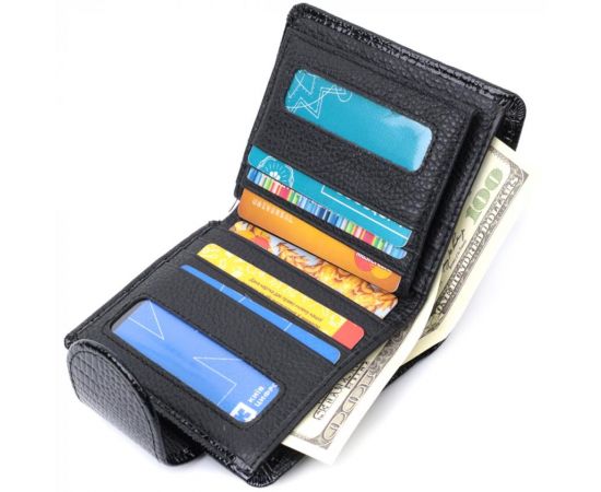 Купить Кошелек для женщин среднего размера из натуральной лакированной кожи ST Leather 22686 Черный, фото , изображение 7, характеристики, отзывы