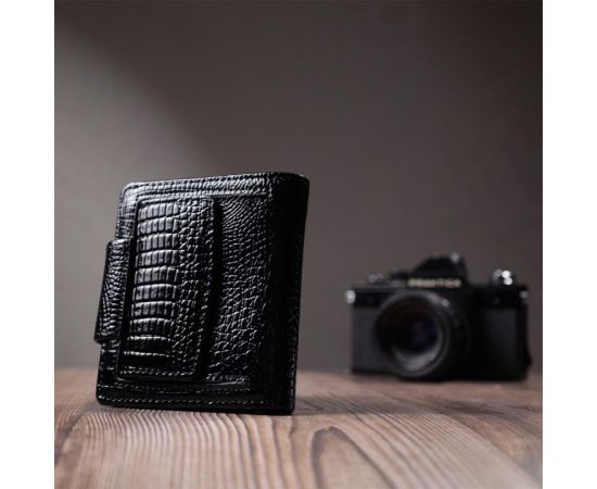 Купить Кошелек для женщин среднего размера из натуральной лакированной кожи ST Leather 22686 Черный, фото , изображение 10, характеристики, отзывы