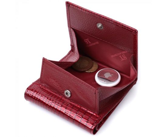 Купить Компактный кошелек для женщин из натуральной лакированной кожи ST Leather 22687 Красный, фото , изображение 6, характеристики, отзывы