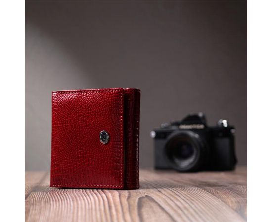 Купить Компактный кошелек для женщин из натуральной лакированной кожи ST Leather 22687 Красный, фото , изображение 9, характеристики, отзывы