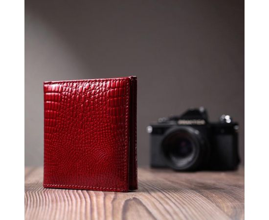 Купить Компактный кошелек для женщин из натуральной лакированной кожи ST Leather 22687 Красный, фото , изображение 10, характеристики, отзывы