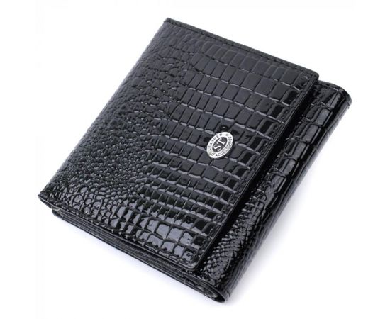Купить Женский компактный кошелек из натуральной лакированной кожи ST Leather 22688 Черный, фото , характеристики, отзывы