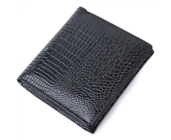 Купить Женский компактный кошелек из натуральной лакированной кожи ST Leather 22688 Черный, фото , изображение 2, характеристики, отзывы