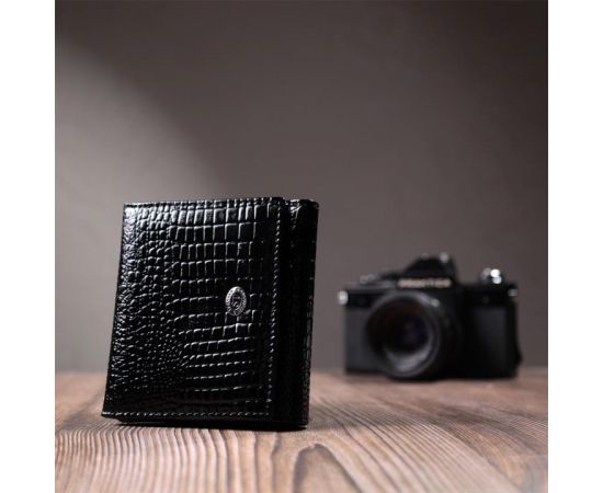Купить Женский компактный кошелек из натуральной лакированной кожи ST Leather 22688 Черный, фото , изображение 9, характеристики, отзывы