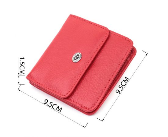 Купить Женский компактный кошелек с карманом для монет из натуральной кожи ST Leather 22689 Красный, фото , изображение 3, характеристики, отзывы