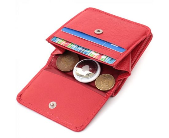 Купить Женский компактный кошелек с карманом для монет из натуральной кожи ST Leather 22689 Красный, фото , изображение 6, характеристики, отзывы
