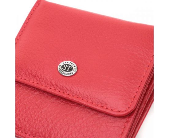 Купить Женский компактный кошелек с карманом для монет из натуральной кожи ST Leather 22689 Красный, фото , изображение 7, характеристики, отзывы