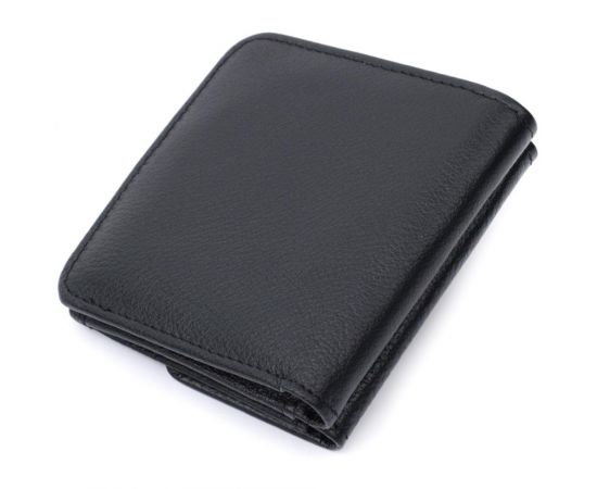 Купить Компактный женский кошелек с карманом для монет из натуральной кожи ST Leather 22690 Черный, фото , изображение 2, характеристики, отзывы