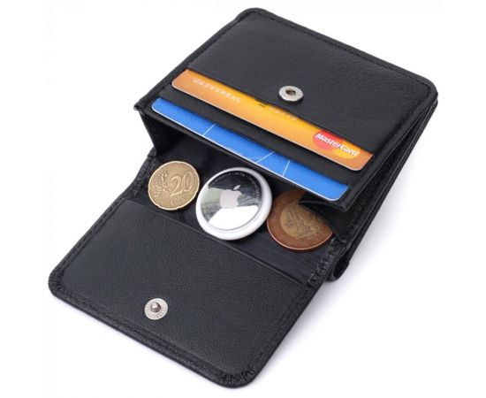 Купить Компактный женский кошелек с карманом для монет из натуральной кожи ST Leather 22690 Черный, фото , изображение 6, характеристики, отзывы