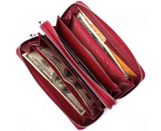 Купить Фактурный клатч на два отделения из лакированной натуральной кожи ST Leather 22692 Красный, фото , изображение 8, характеристики, отзывы