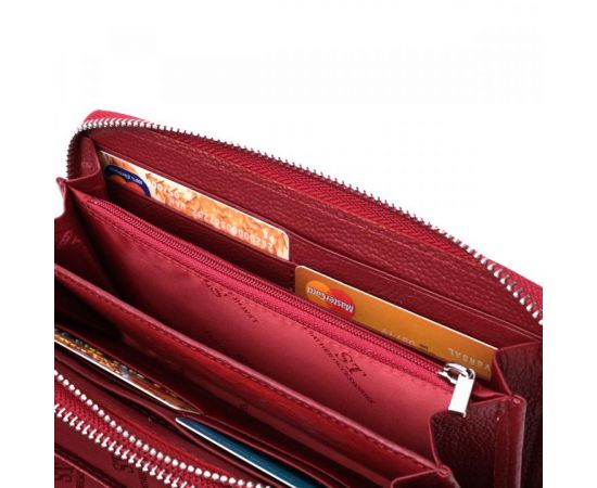 Купить Фактурный клатч на два отделения из лакированной натуральной кожи ST Leather 22692 Красный, фото , изображение 9, характеристики, отзывы